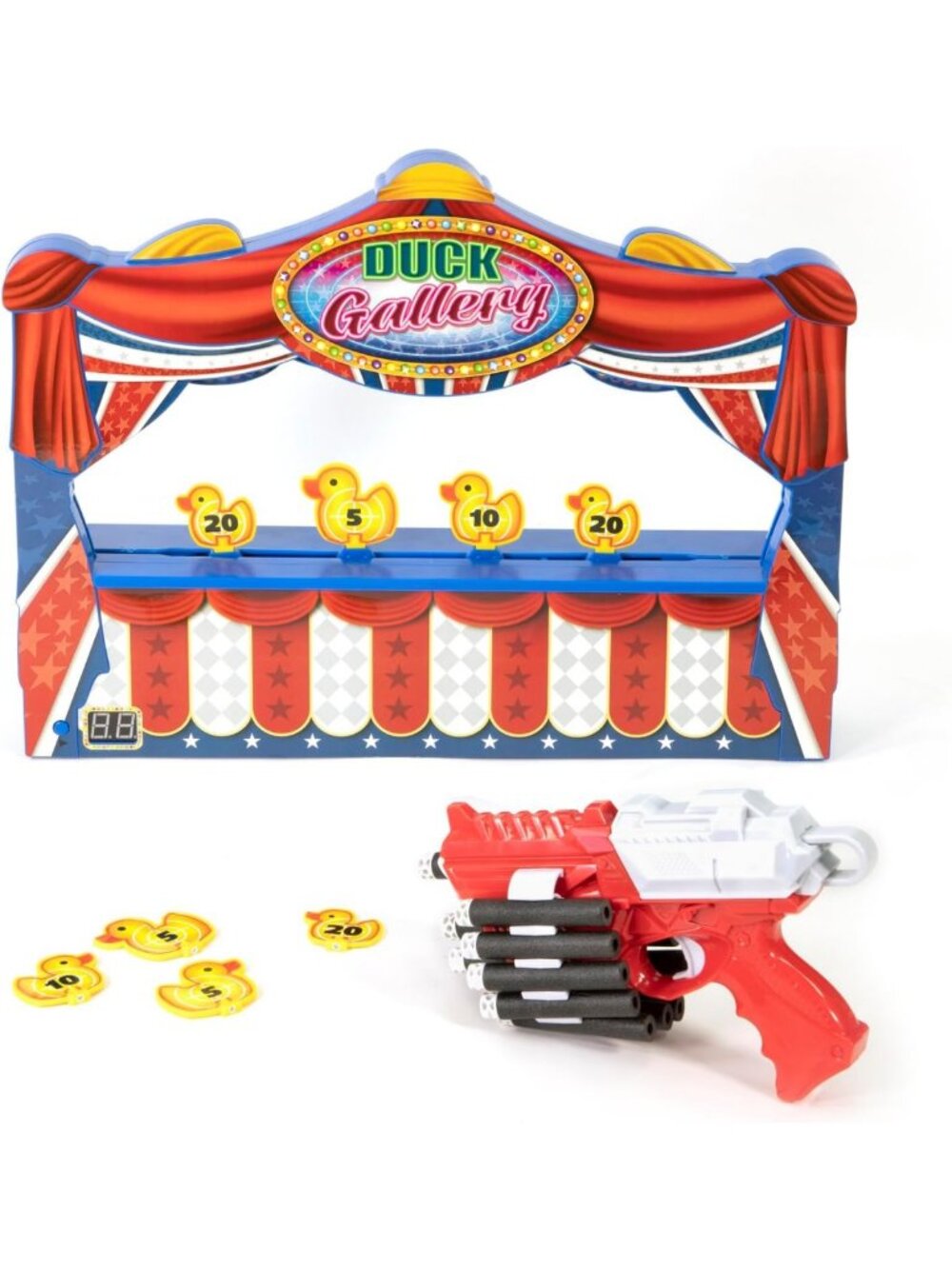Retro Arcade Duck Shooting Gallery Game - Tabletop Blaster with Moving Ducks